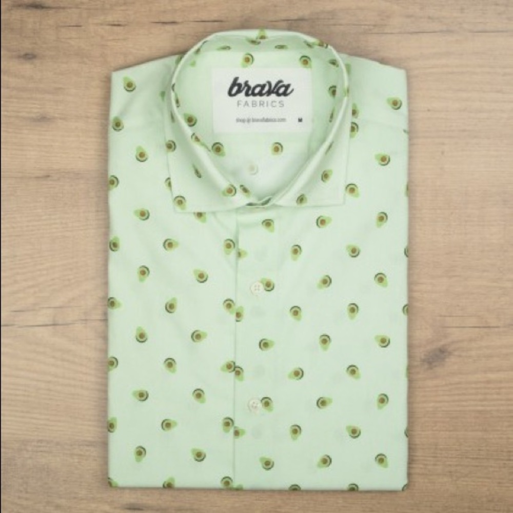 Men’s Avocado Cocktail Printed Short Sleeve Shirt